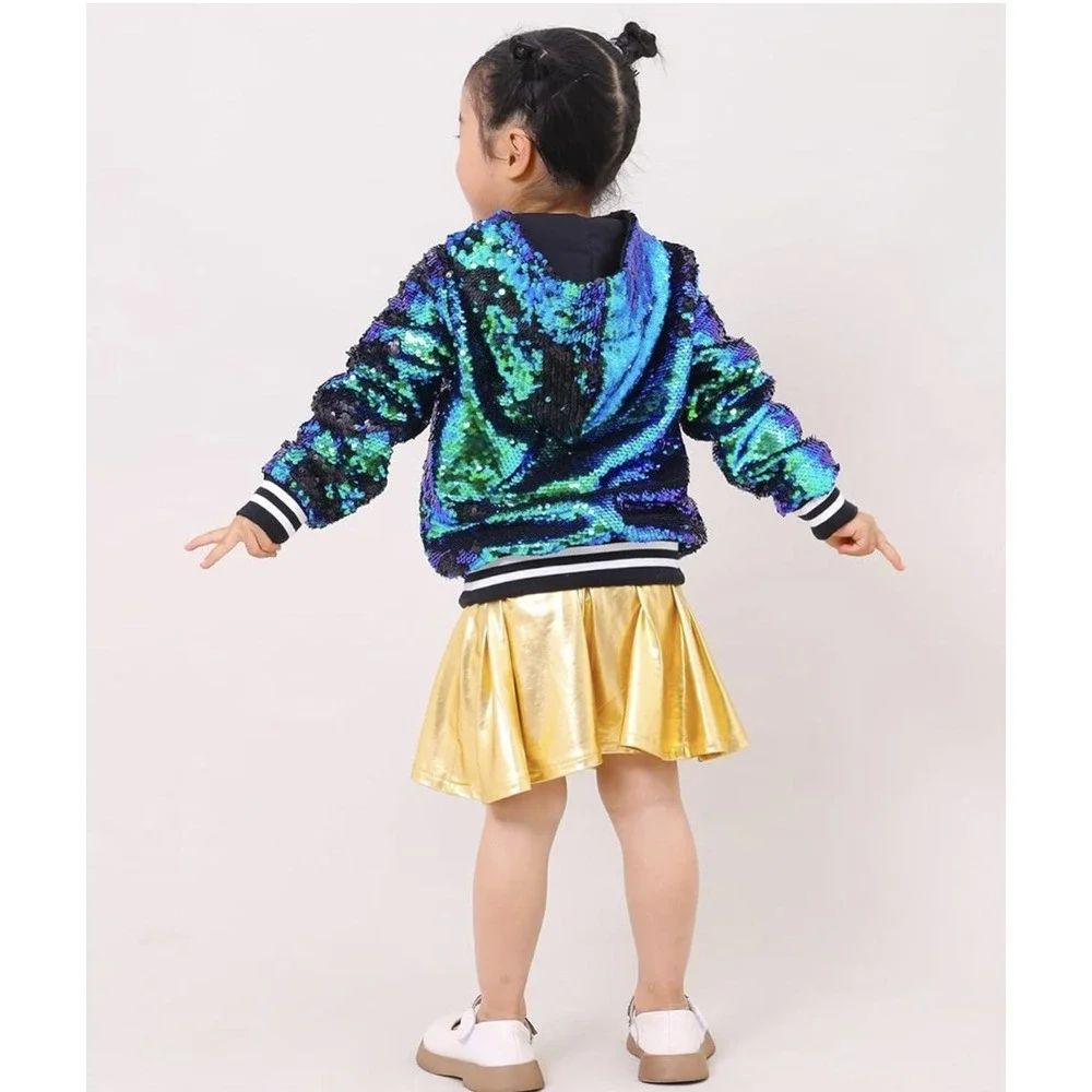 Girls Sequin Jacket Size Large Mermaid Green. Great For St.Patricks Day .